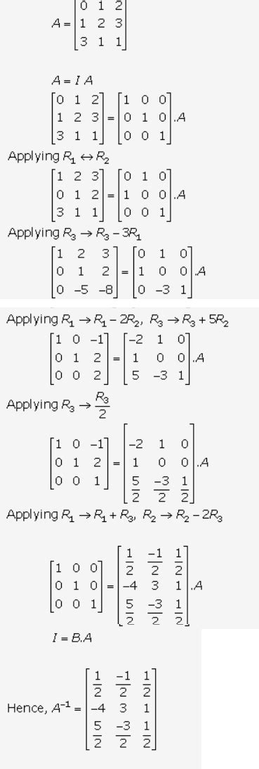 find inverse of matrix using elementary row operation(ignore absence of ...