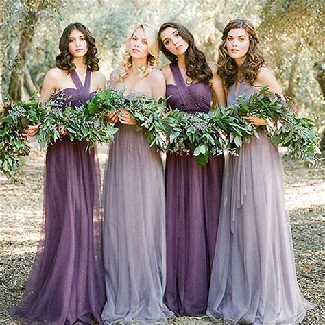 Convertible Bridesmaid Dresses Long Tulle Maid Of Honor Dresses - Buy ...