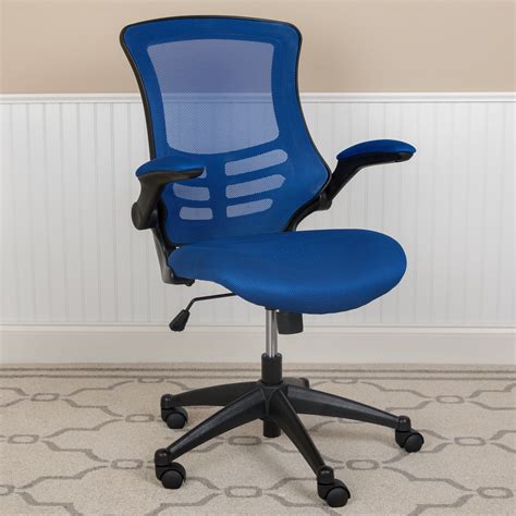 Flash Furniture Mid-Back Blue Mesh Swivel Ergonomic Task Office Chair ...