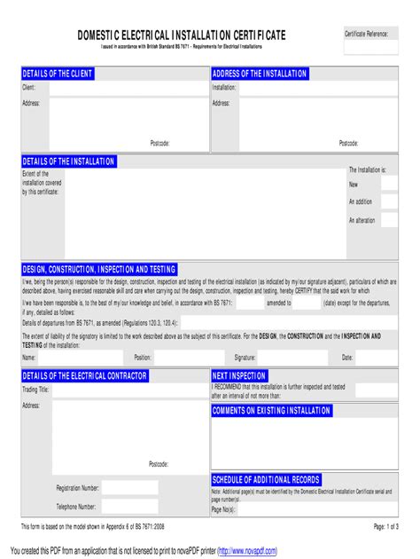 Electrical Installation Certificate Download 2008-2024 Form - Fill Out ...