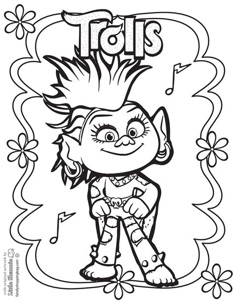 Coloring Page 3 Trolls