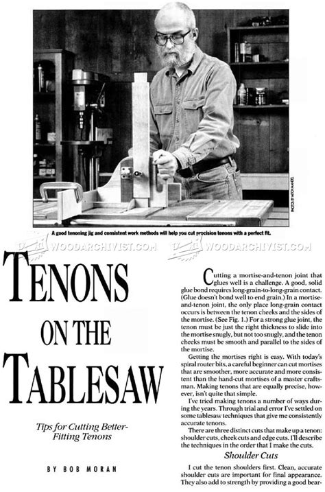 Table Saw Tenon Jig Plans • WoodArchivist