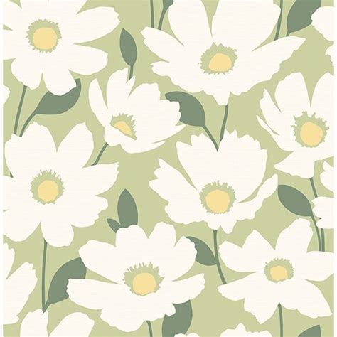 2904-25677 - Astera Green Floral Wallpaper - by Brewster