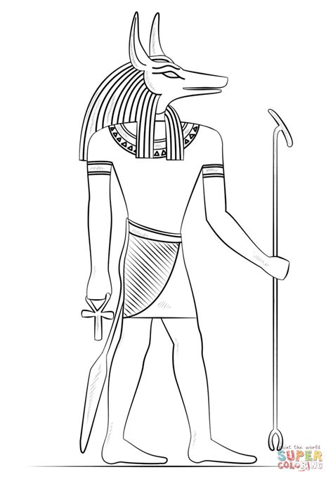 Anubis the God of Death coloring page | Free Printable Coloring Pages