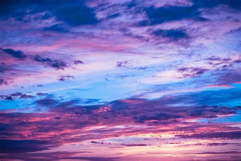 Rainbow Sunset Blue Purple Pink Sky Colorful Cloudscape Photograph ...