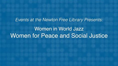 Events at the Newton Free Library: Women in World Jazz - YouTube