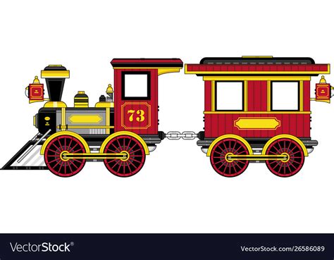 Cartoon steam train Royalty Free Vector Image - VectorStock