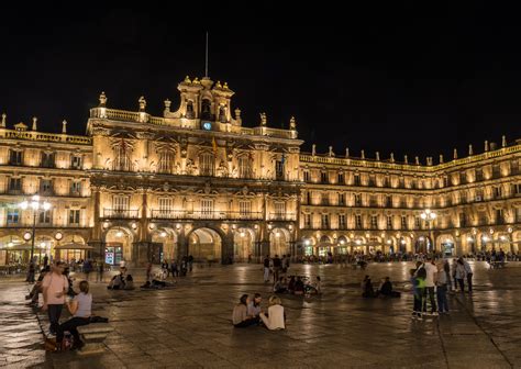 Plaza Mayor, Salamanca at night., Spain