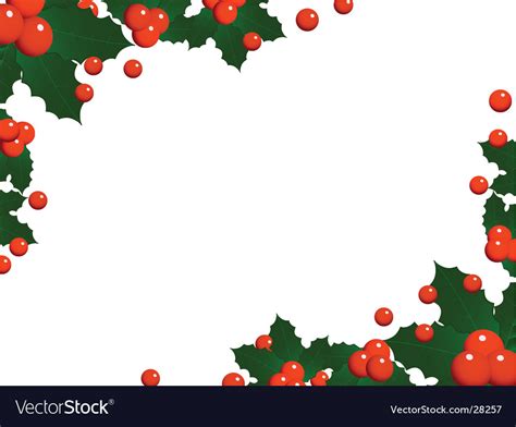 Christmas holly landscape border Royalty Free Vector Image