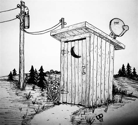 Outhouse Sketch at PaintingValley.com | Explore collection of Outhouse ...