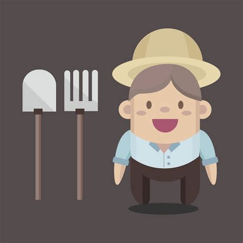 Premium Vector | Happy farmer vector