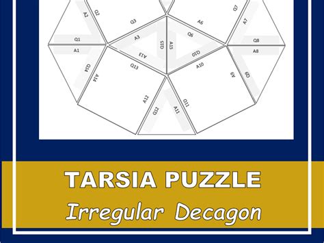 Tarsia Puzzle - IRREGULAR DECAGON (Editable Template) | Teaching Resources