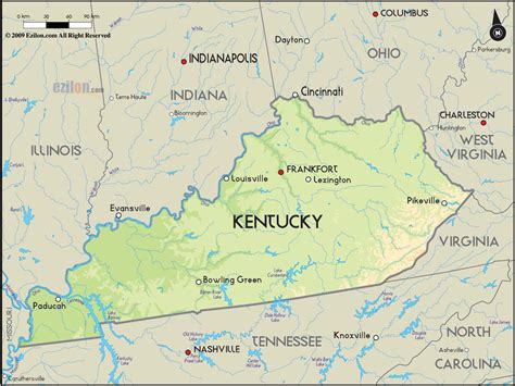 Kentucky Map - TravelsFinders.Com