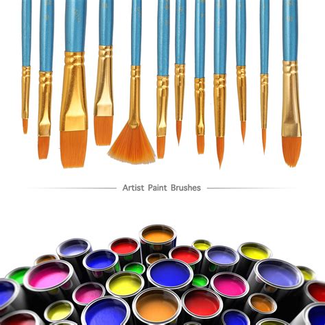 Paint Brush Set, EEEkit 12PCS Artist Brushes for Painting with Acrylic ...