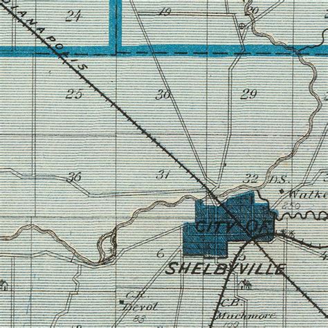 Vintage Map of Shelby County, Indiana 1876 by Ted's Vintage Art