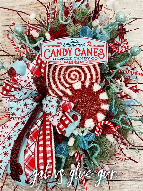 Peppermint Wreath Christmas Wreath Candy Wreath Christmas - Etsy