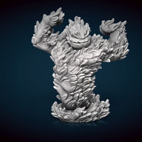 3D Printable Strong Fire Elemental Miniature by Stonehaven Miniatures