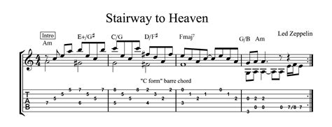 Stairway to Heaven Guitar Tabs Music How To - Guitar Music Theory by ...