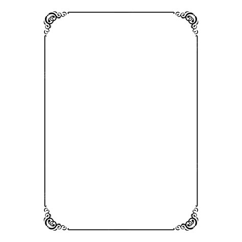 Black Rectangle A4 Border Frame, A4 Border, Borders, Paper PNG ...