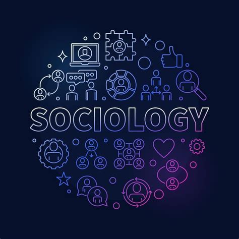 Premium Vector | Sociology and social interaction concept vector round ...