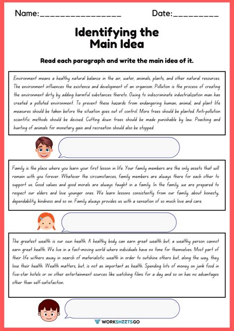 Identifying Types Of Paragraphs Worksheets - Worksheets For Kindergarten