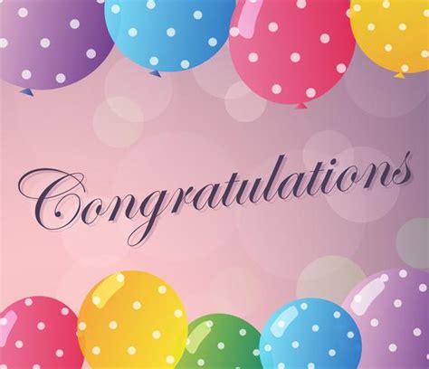 Congratulations card template with colorful balloons 368075 Vector Art ...