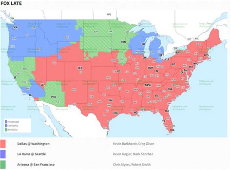 NFL TV Coverage Map Week 18 - Sports Illustrated Arizona Cardinals News ...