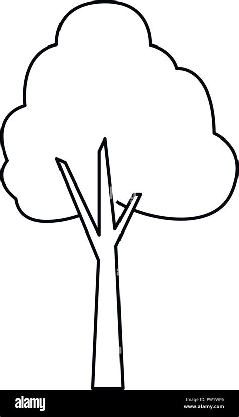 tree outline on white background vector illustration Stock Vector Image ...