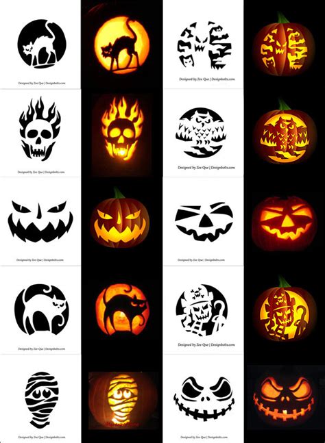 free printable pumpkin carving templates partyrama blog - 15 great free ...