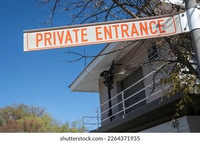 Private Entrance Sign Two Storey Building Stock Photo 2264371935 ...