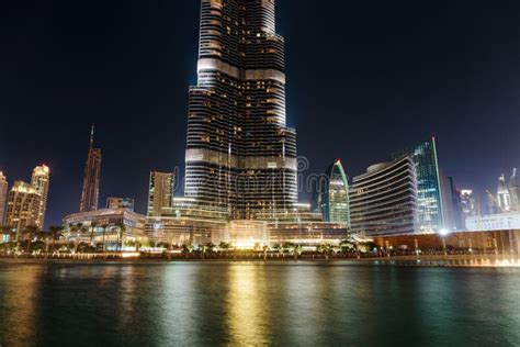 Night View of Burj Khalifa - the World S Tallest Tower at Downto Stock ...