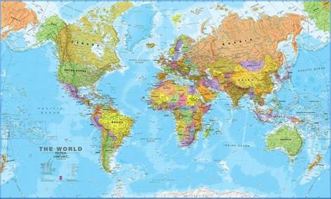 World 1:20 million 2000 x 1200mm Wall Map with FREE Map Dots | Detailed ...