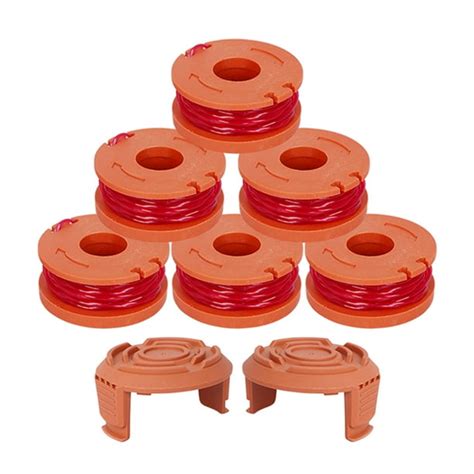 6 Pcs Edger Spools Replacement with Spool Cover for Worx WG180 WG163 ...