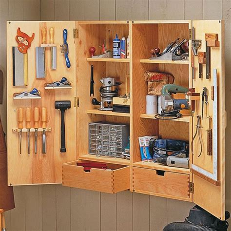 Wooden Tool Storage Cabinet Planset | www.resnooze.com