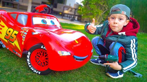 Disney Cars Lightning McQueen Kids ride on toys Car - YouTube