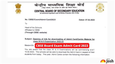 CBSE Admit Card 2023 Released: Check Class 10, 12 Exam Day Guidelines ...