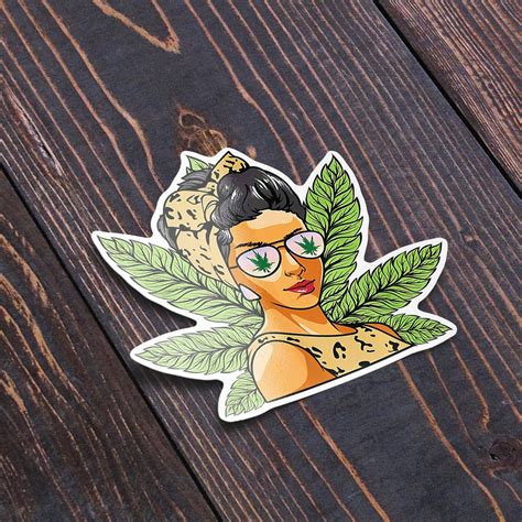 Vintage Cannabis Girl Sticker Sexy Weed Girl Sticker Weed Girl | Etsy