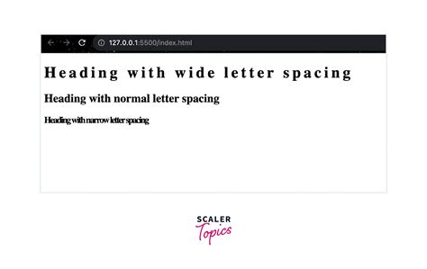 CSS letter-spacing Property - Scaler Topics