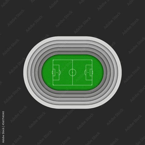 3d Football stadium miniatures oval shape top view, sports facility ...