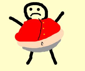 Fat guy in a little coat! - Drawception