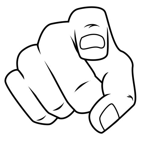 Pointing Finger Black and White 14534612 Vector Art at Vecteezy