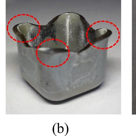 Common defect in deep drawing process. a Wrinkling, b earing and c ...