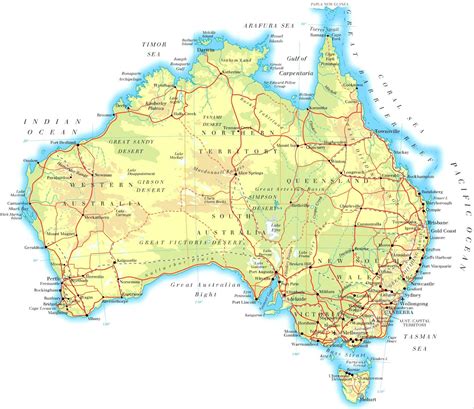 Austrália | Mapas Geográficos da Austrália - Geografia Total™