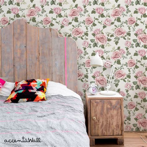 ROSE WALLPAPER Peel & Stick Fabric Wallpaper Repositionable - Etsy