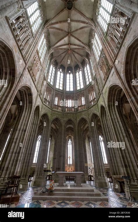 Mont saint michel abbey interior hi-res stock photography and images ...