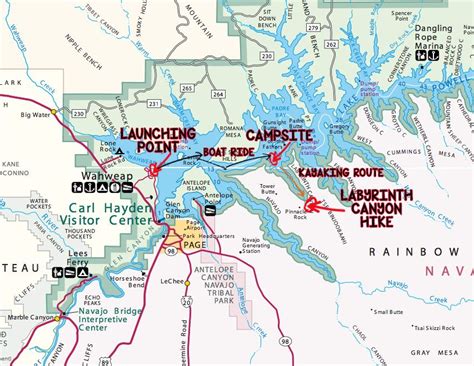 Lake Powell Kayaking Map - Zip Code Map