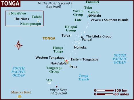 Map of Tonga