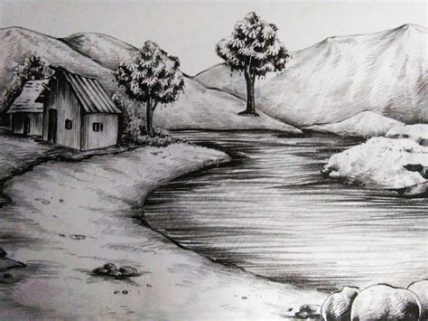 Pin on scenery scketh | Nature art drawings, Pencil drawings of nature ...