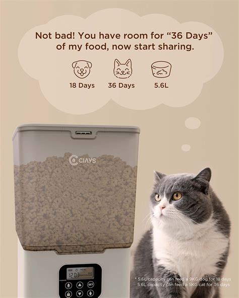 Snapklik.com : Automatic Cat Feeders, 56L Cat Food Dispenser Up To 20 ...