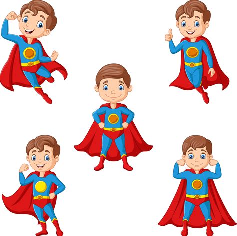 Cartoon superhero kids collection By tigatelu | TheHungryJPEG